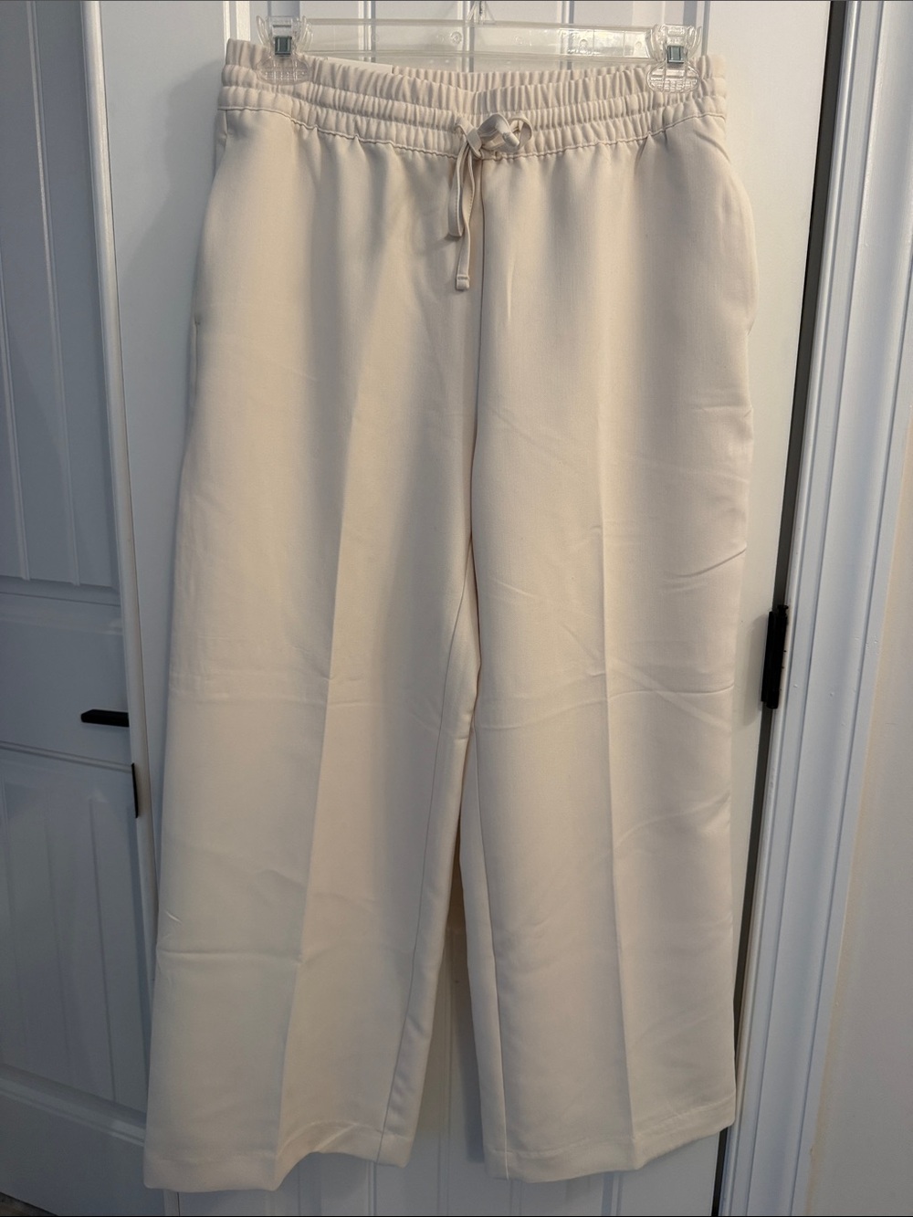 NWT Banana Republic Factory Cream Wide-Leg Drawstring Pants